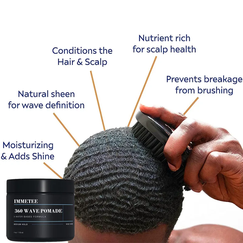 OEM/ODM Pomades & Waves Custom Wave Pomade Water Based Lasting Hold Styling Nourishes Low Moq Hair Gel Wave Pomade for men