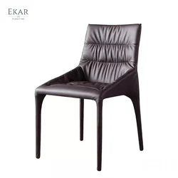 Ekar Furniture high quality vintage upholstered leather restaurant dining chairs for sale