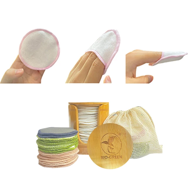 Almohadilla Removedora Washable Eco-friendly Reusable Bamboo Make Up Remover Pads For All Skin Types