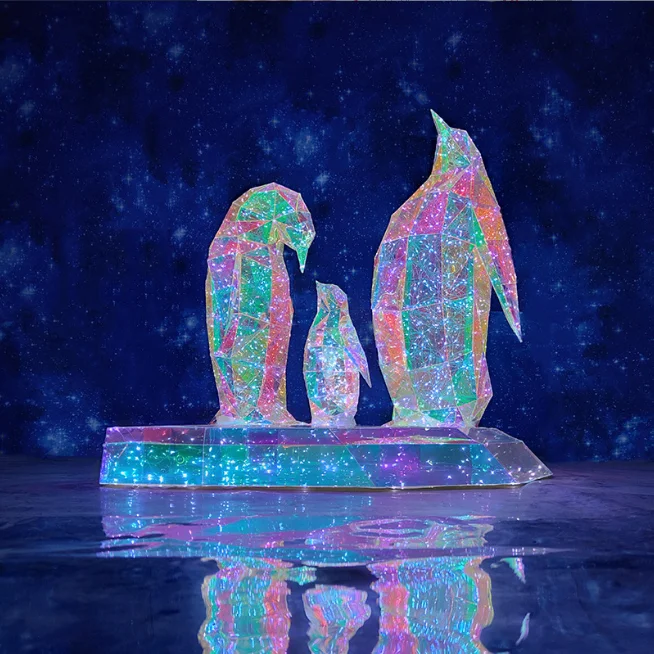 Ocean Theme Display Ice And Snow World Polar Bear/Walrus/Penguin LED Christmas  Decoration
