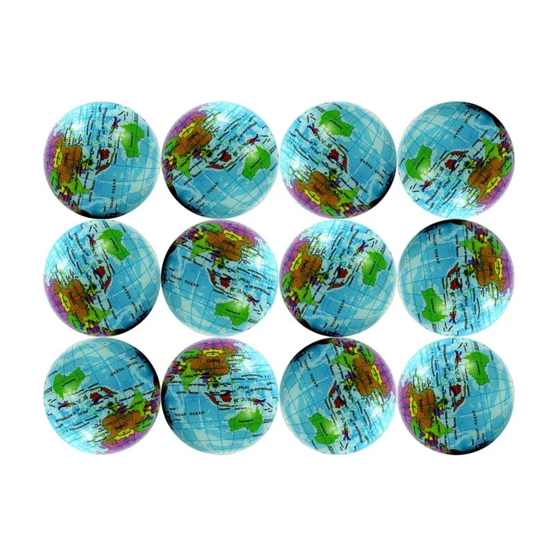New Arrivals 6.3cm Manufacturer Release Pressure Toys PU Ball Map PU Relief Stress Ball with full logo printing
