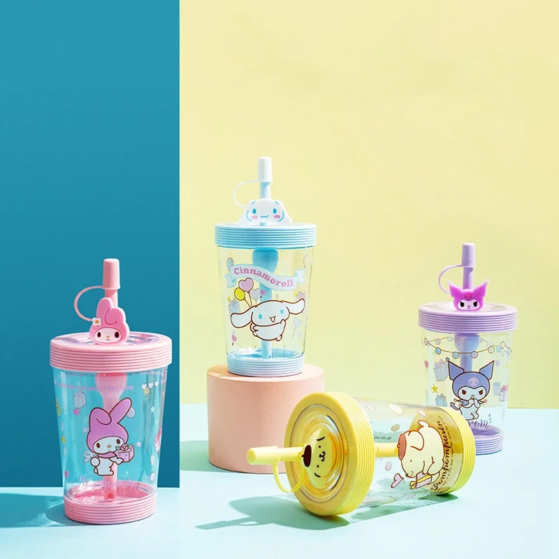AL Summer  My Melody Colorful Water Cup Portable Cup High Appearance Level  Cute Melody Cinnamoroll Straw Cup