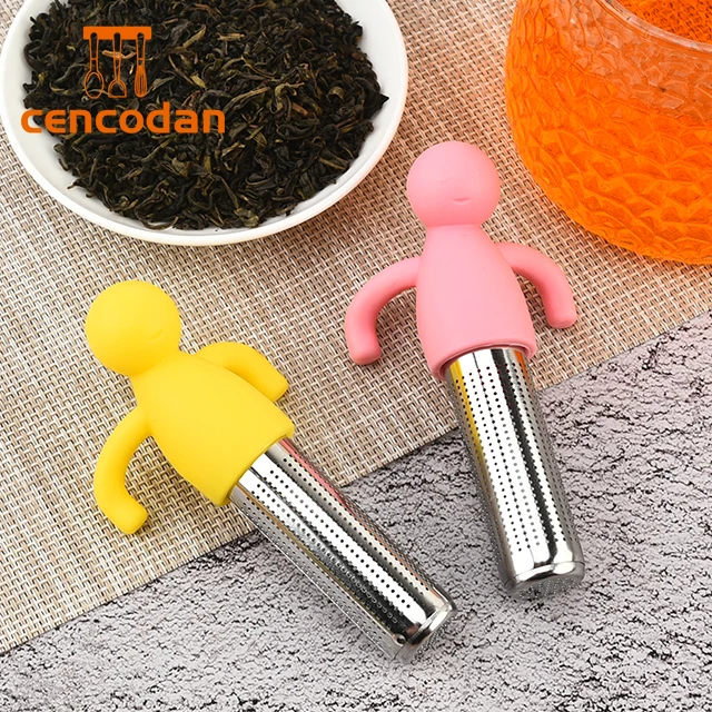 human styles silicone and stainless steel tea infuser tea drain tools