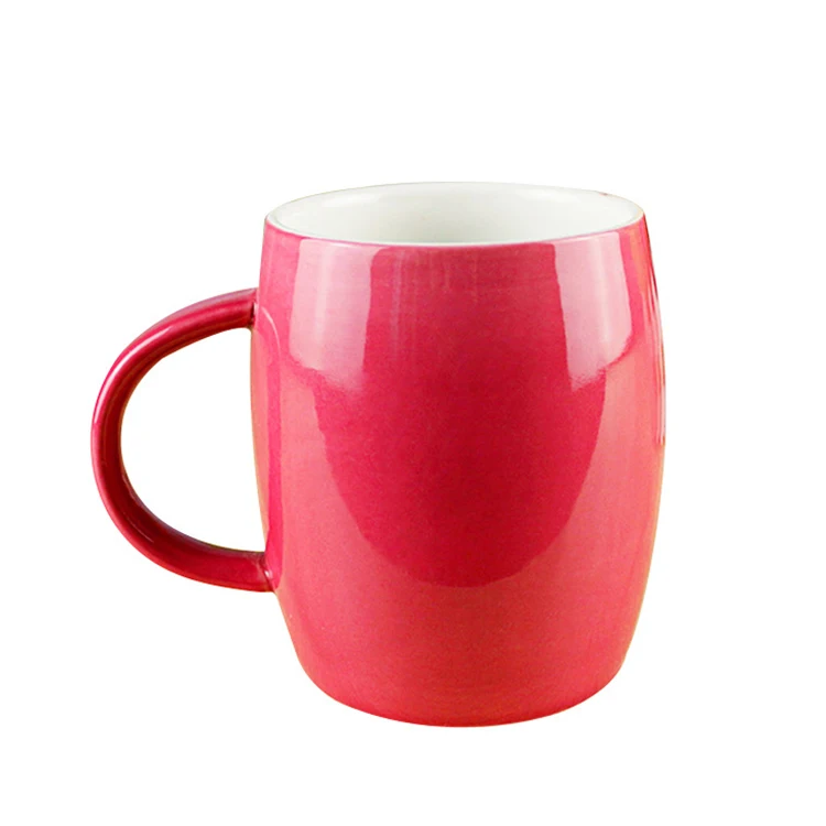 European Simple restaurant cheap bulk red color fashion oem ceramic coffee tea mugs