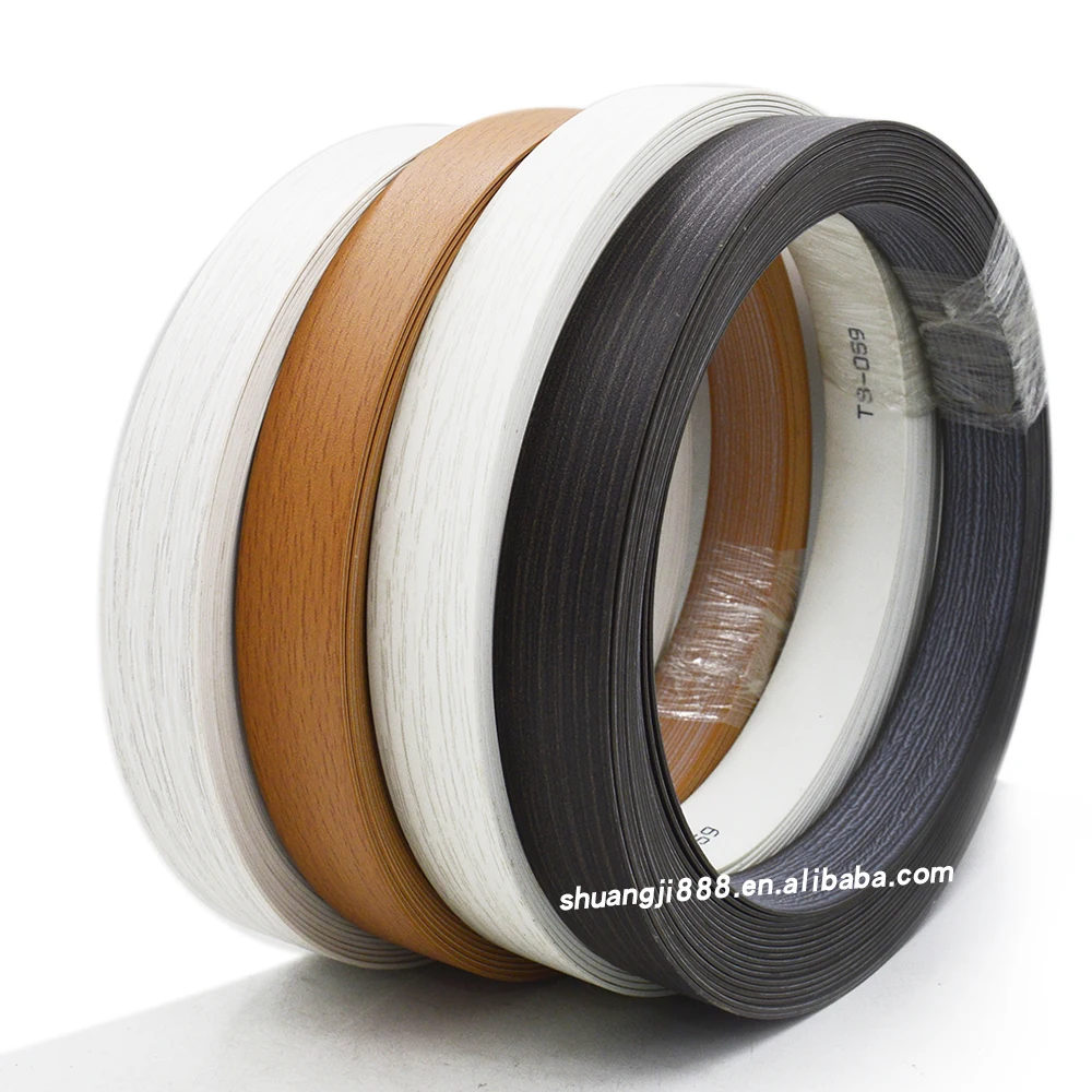 Furniture Rolls Sharp Metal Trim Protection Strip  Flexible Plastic Strips Pvc Wood Grain Laminated Edge Pvc Banding
