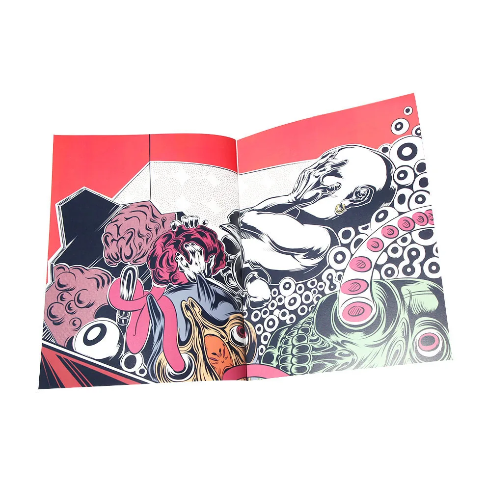 A4 Cheap High Quality Luxury Saddle Stitched Short Run Colorful Soft Cover Comic Printing