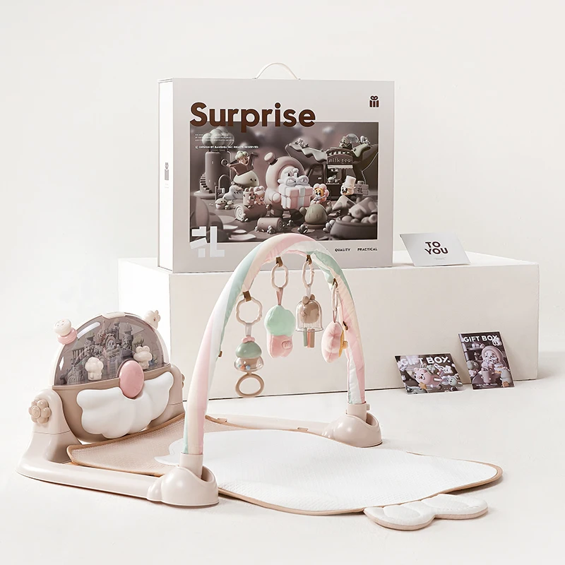 Ранние Развивающие игрушки для пианино, тренажерного зала, детский музыкальный игровой коврик от производителя с погремушкой