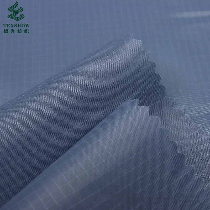 210T Virgin fresh PVC Coated ripstop polyester taffeta Waterproof rain wear  raincoat fabric