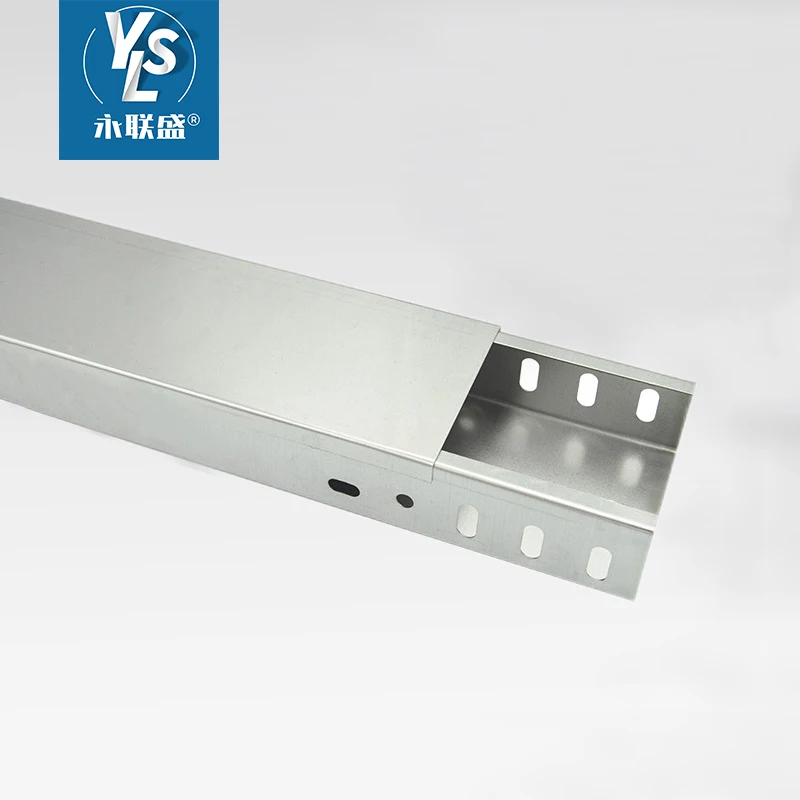 Chinese Wholesale 100*100mm And All Size Customized Pre-Galvanized Cable Trunking With Cover GI Cable Trunking