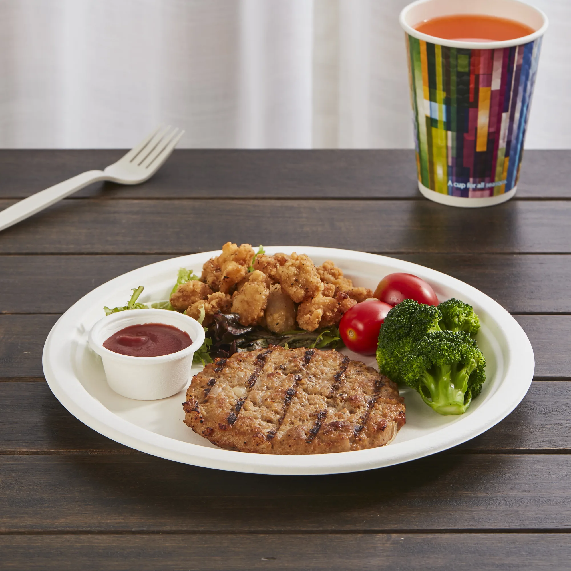 PFAS-free   Big Round Paper Compostable Paper  Custom Paper Plates Disposable