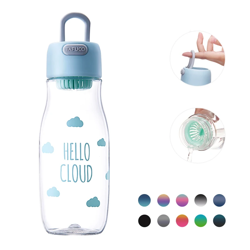 BPA FREE Tritan kids healthy sports drinking bottle 550ml water bottle with silicon rope