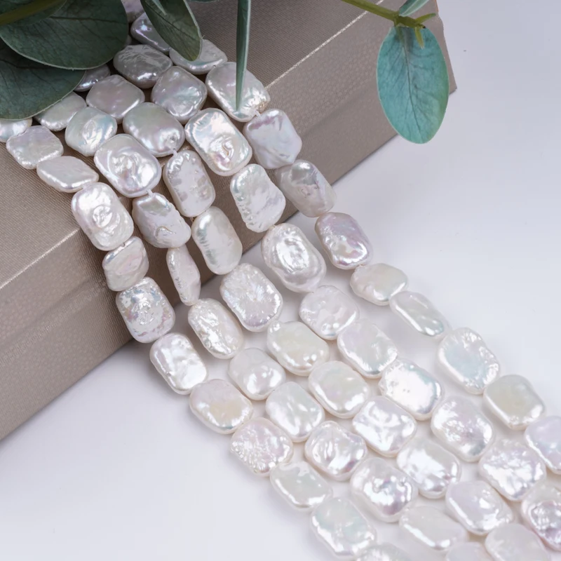 Natural Pearls Wholesale 11-12mm 16-18mm Long Square Shape Fresh Water Pearls For Jewelry Making