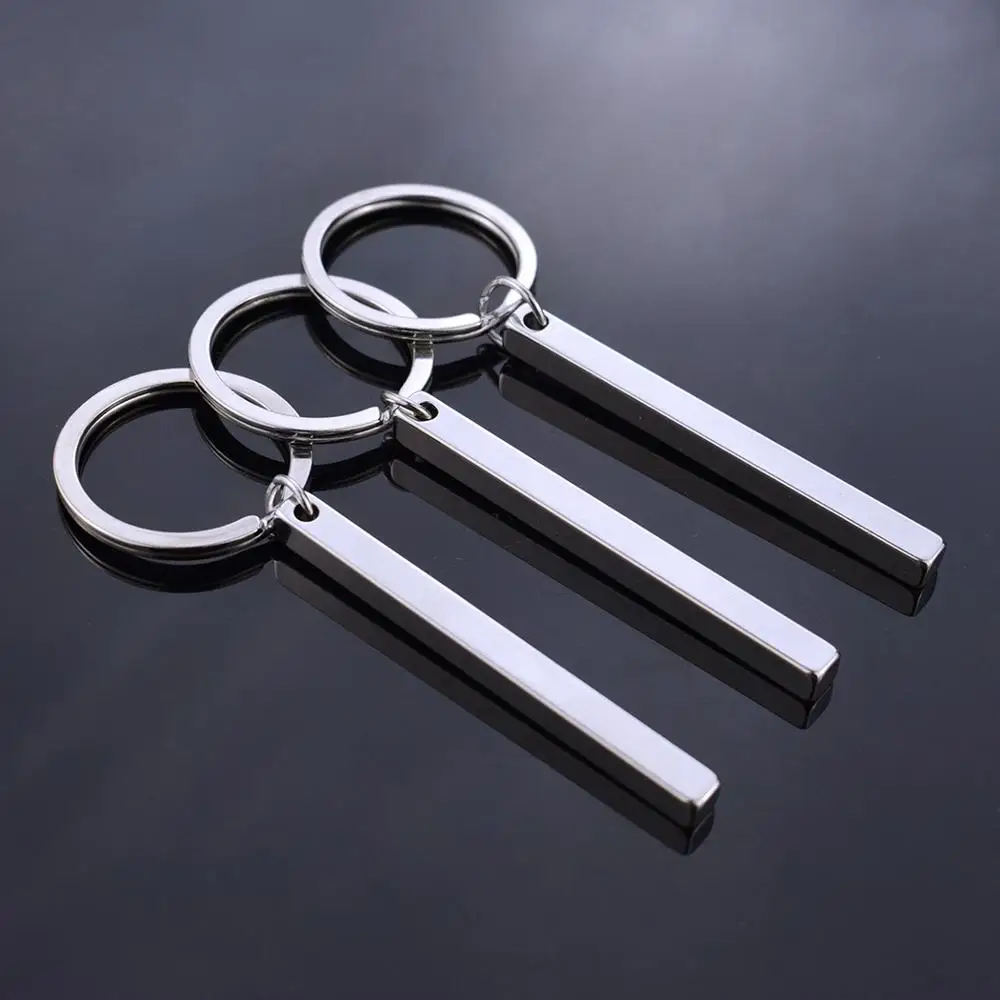 Bilble Verse Key Chains Engraved Words IT IS WELL WITH MY SOUL Vertical Bar Keychain Cuboid Stainless Steel Pendant Keyring