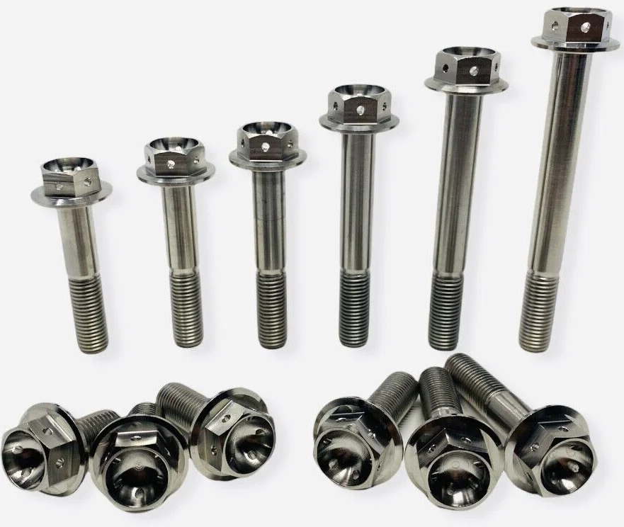 Gr5 Titanium Alloy Flange Head Motorcycle Bolts Titanium fasteners