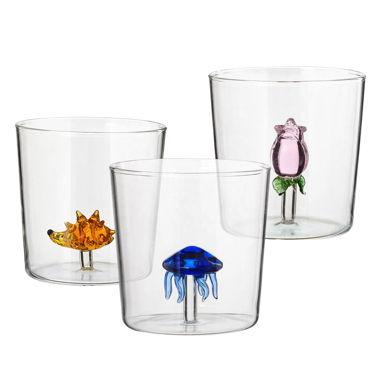 custom creative Borosilicate Food Grade 3D cute Animal Shape Bar Juice Soda glass cup, Drinking Glass