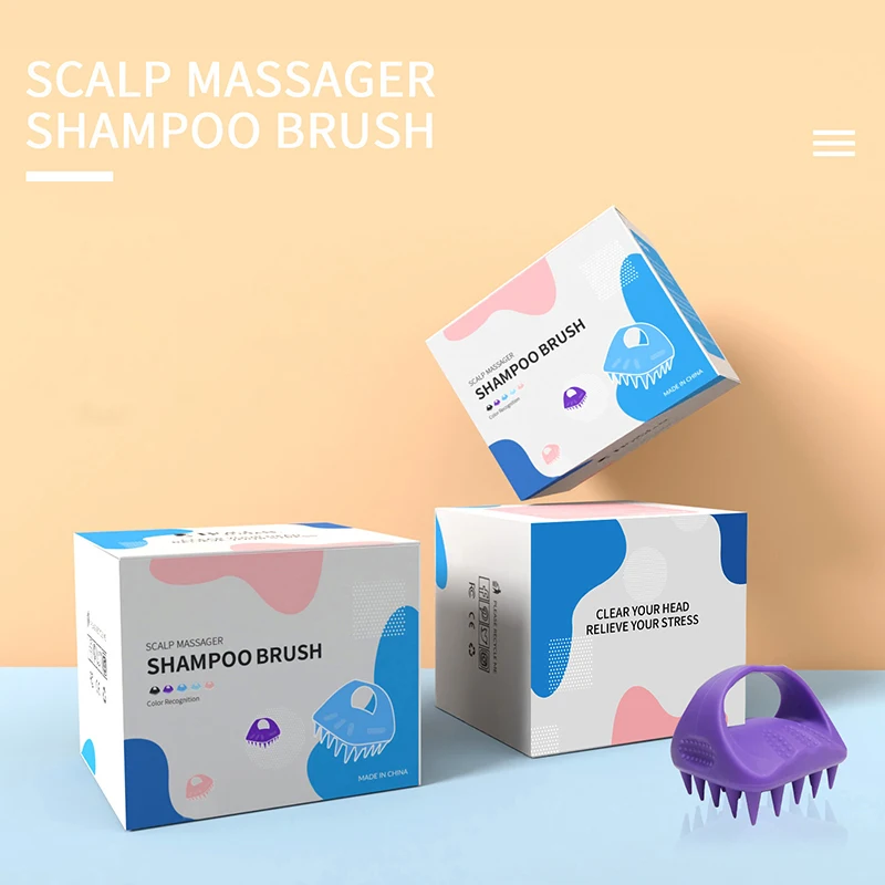 One-piece Solid Silicone Hair Shampoo Brush Mold-free Scalp Scrubber Head Scalp Massager for Healthy Hair Growth Dry Scalp