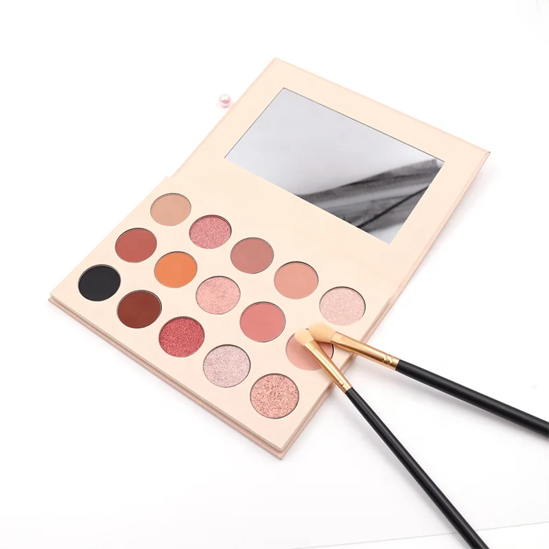 Beautiful 15 Color Shimmer Matte Eyeshadow Eye Shadow Palette Glitter NUDE OEM Customized Logo