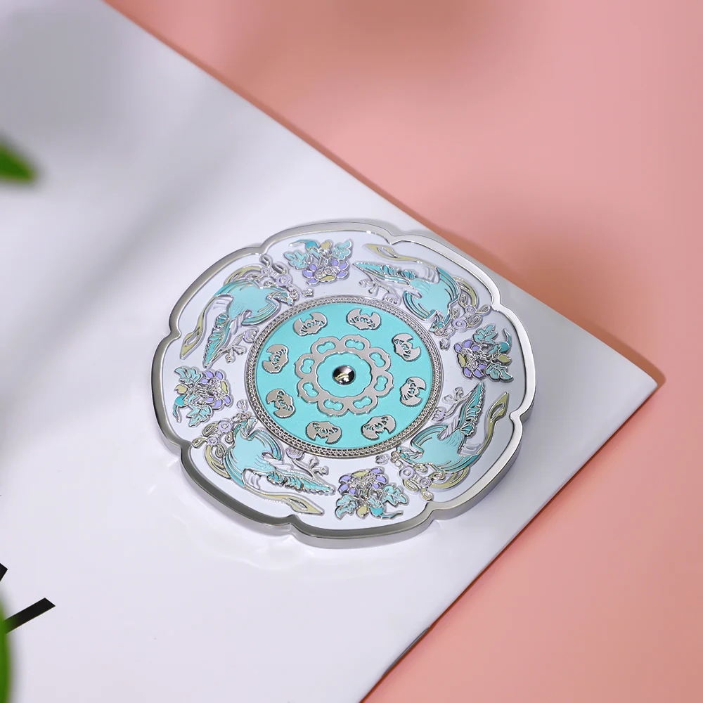 Custom Luxury Hard Soft Enamel Pocket Mirror Mini Make Up Hand Mirror for Wedding Gift