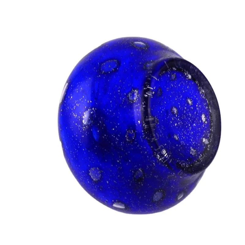 High Quality Custom ODM/OEM decorative glass cylinder kerosene ball shaped blue dot handblown clear glass aromatherapy oil lamp