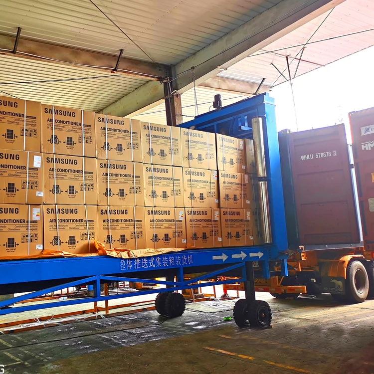 Autometic container loading equipment system loading Wood and timber in one shot to get the high loading efficiency