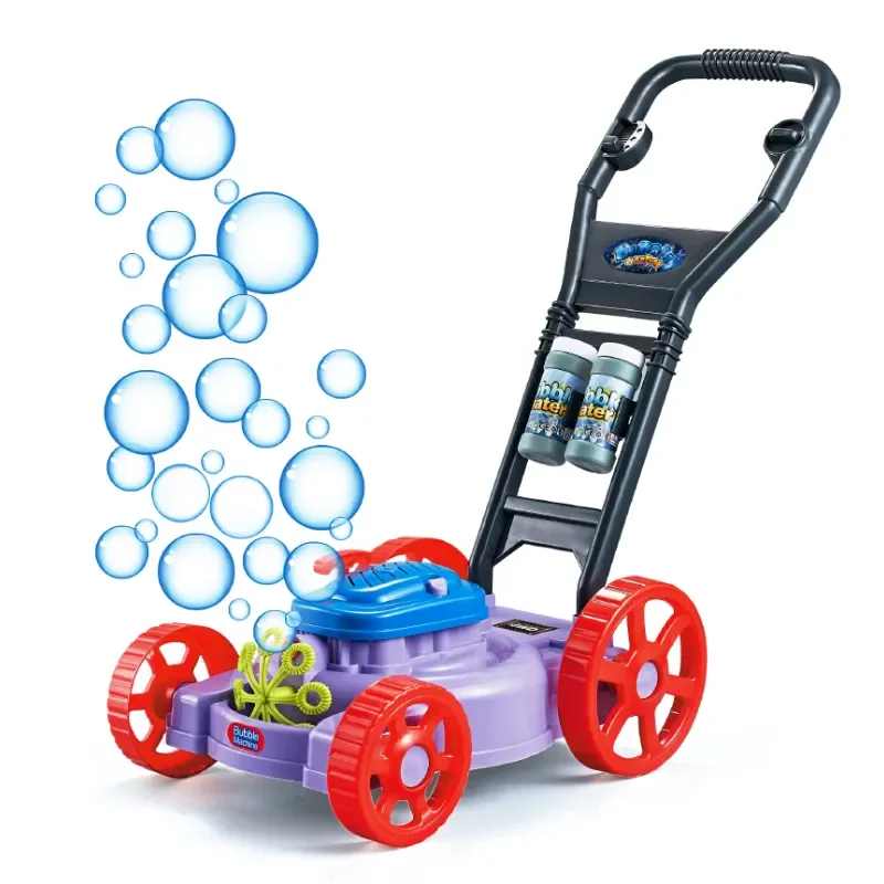 Summer Outdoor Toys Automatic Tank Bubble Machine Bubble Blower Lawn Mower Trolley Bubble Cart Toy with Music Garden Party Toys