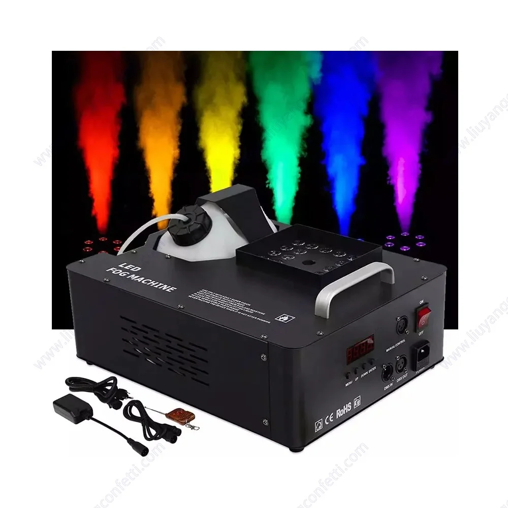 Rgb Lighting Air Column Effect Fog Machine With Remote & Dmx 512 1500w Smoke Machine