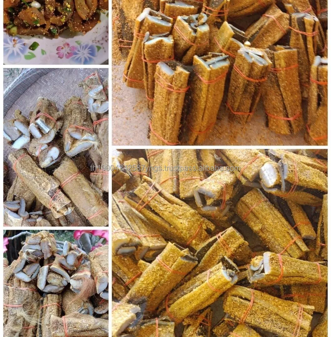Delicious dried leather thai food dry skin Salted buffalo skin, a special dish of Northeastern Thais, thai food