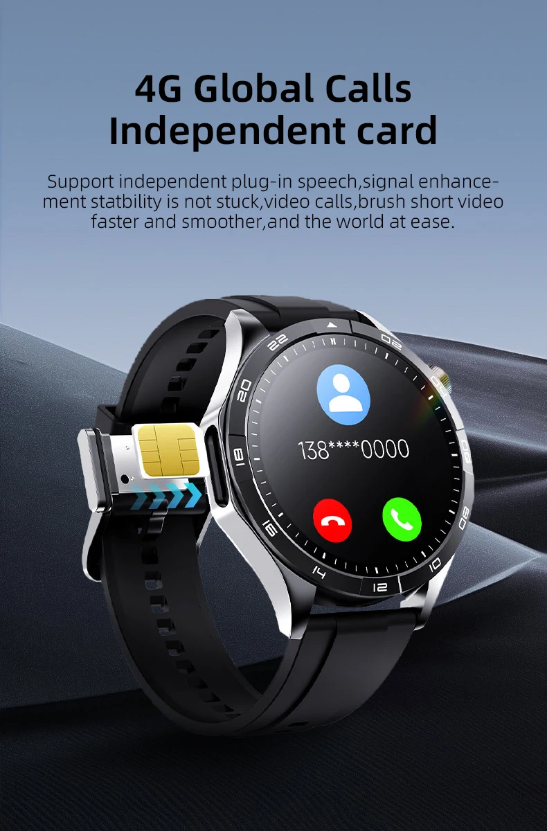 4G Android Watch AMOLED 750mAh 2g+16g GPS Navigation Wifi Positioning Waterproof 4G Camera Sim Card For Men Android Smart Watch