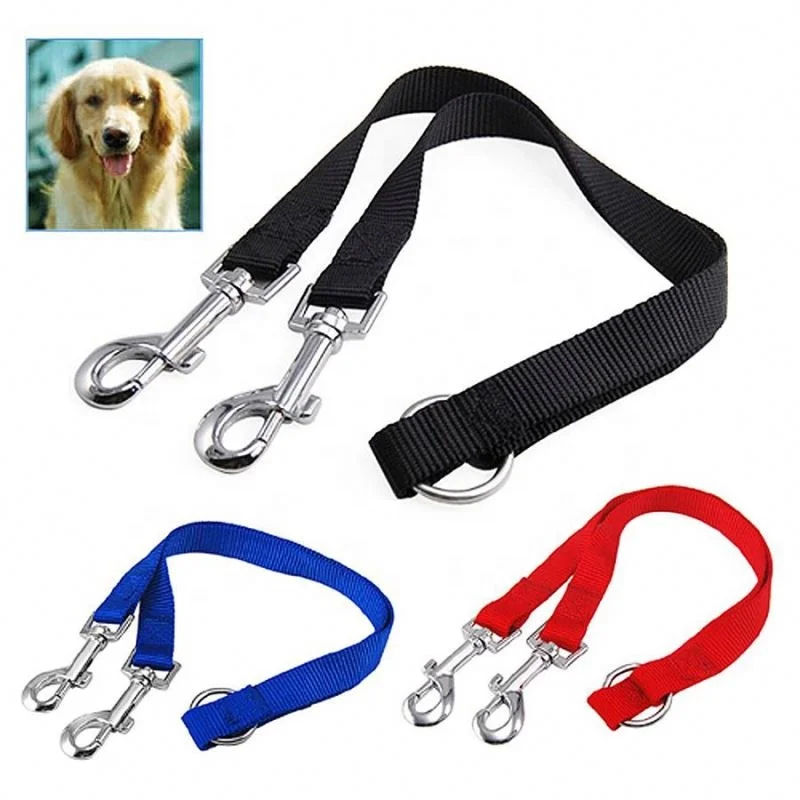 
Duplex Double Dog Coupler Twin Lead 2 Way Two Pet Dogs Walking Leash Safety 