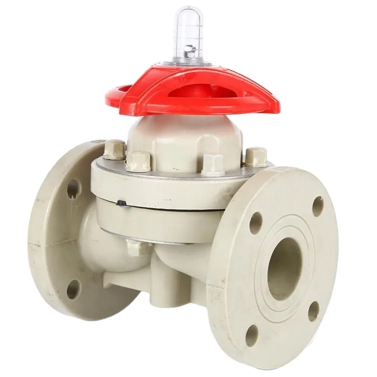 PP PPH Plastic Sanitary Manual Diaphragm Valve with flange for chemical industry