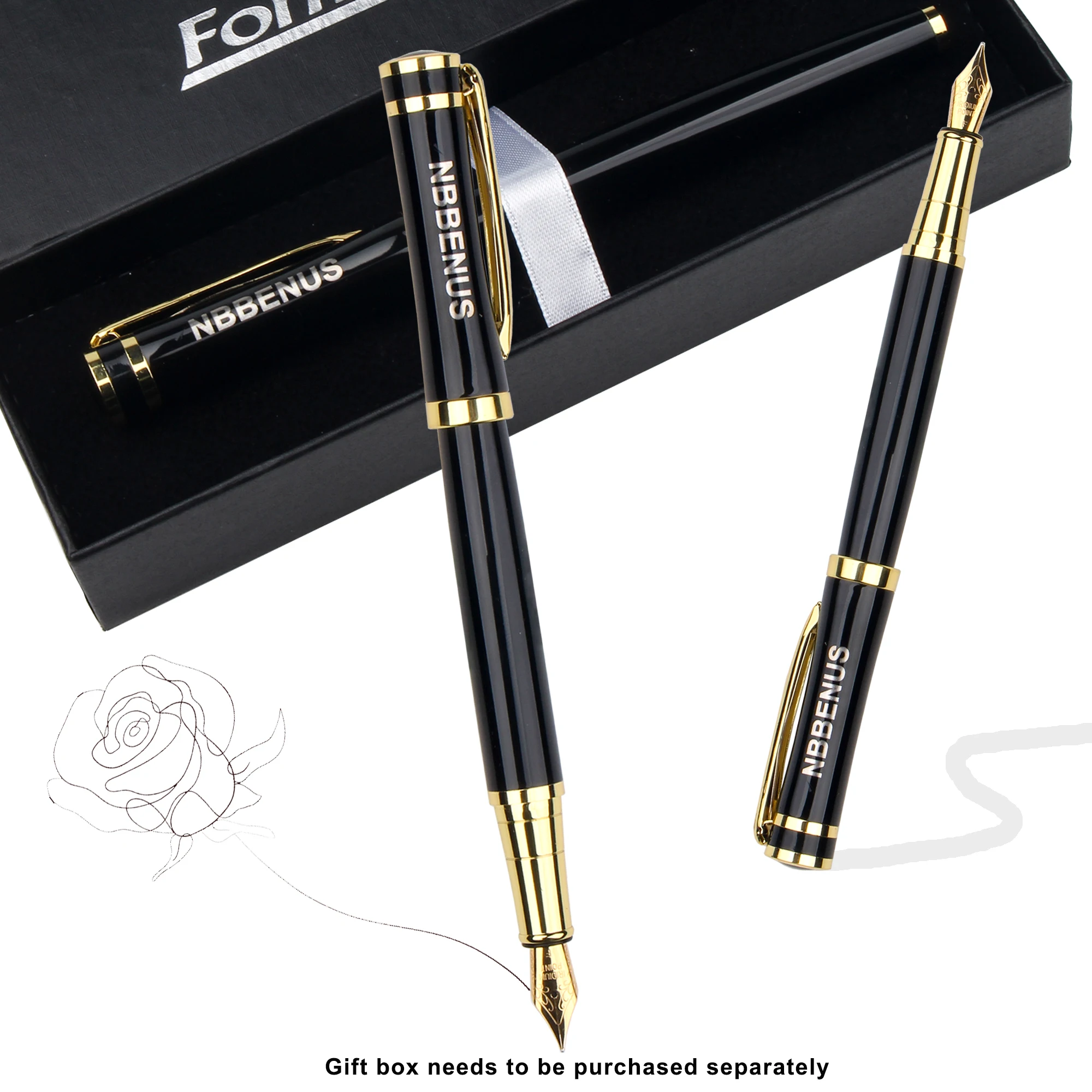 Customized Brand Logo Business Metal Stationery Fountain Pen Promotional Writing Accessory Gifts