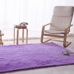 Long Hair Silk Hair Thickened Carpet Tie-Dye Gradient Carpet Sitting Room Bedroom Tea Table Bedside Mat Carpet