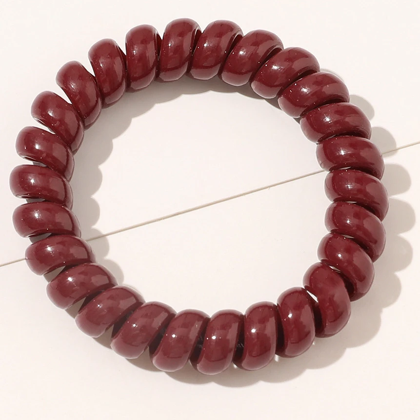 BELLEWORLD Wholesale Occident Ice cream color phone ring large telephone line hair ring hair coil elastic hair ties for women