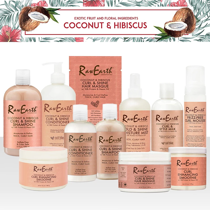 OEM Private Label Moisture coconut, keratin, moroccan oil Shampoo and Conditioner Set For Curly Hair products free design 500ml