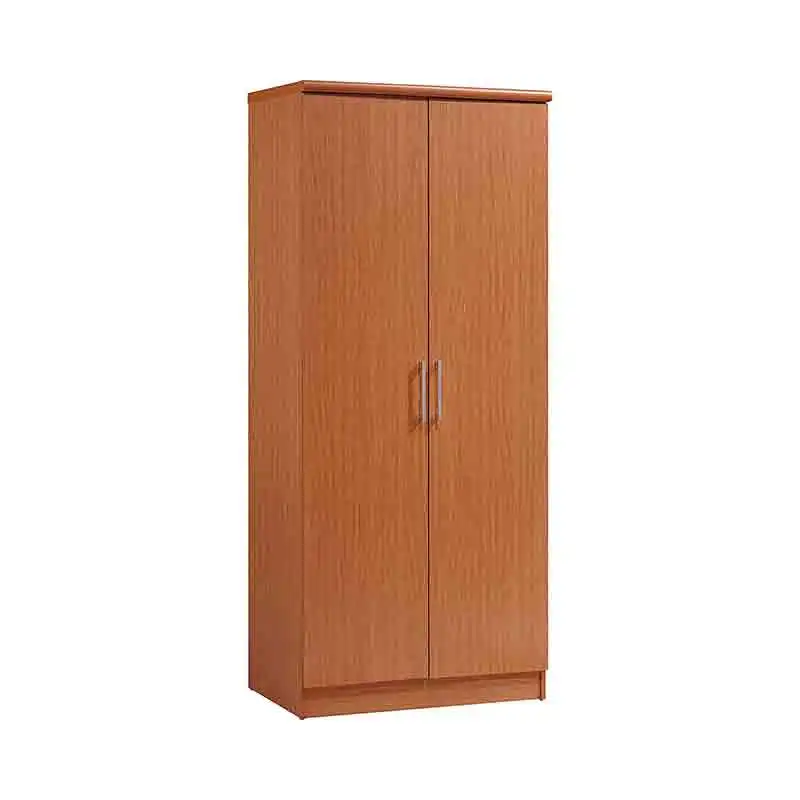 Hot Sale Home Cheap Price Wooden  2-Door Panel Closet Cloth  Storage Bedroom Furniture Armoire  Wardrobe With 4-Shelves