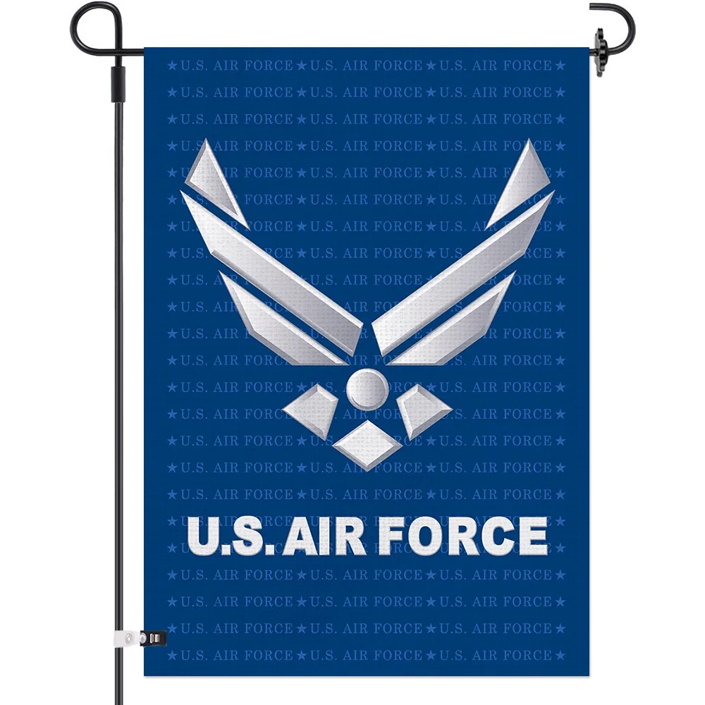
 Американские ВВС Садовый флаг Двусторонняя Мешковина USAF США Американский военный Ветеран двора дом флаг наружные баннеры 12.5x18  