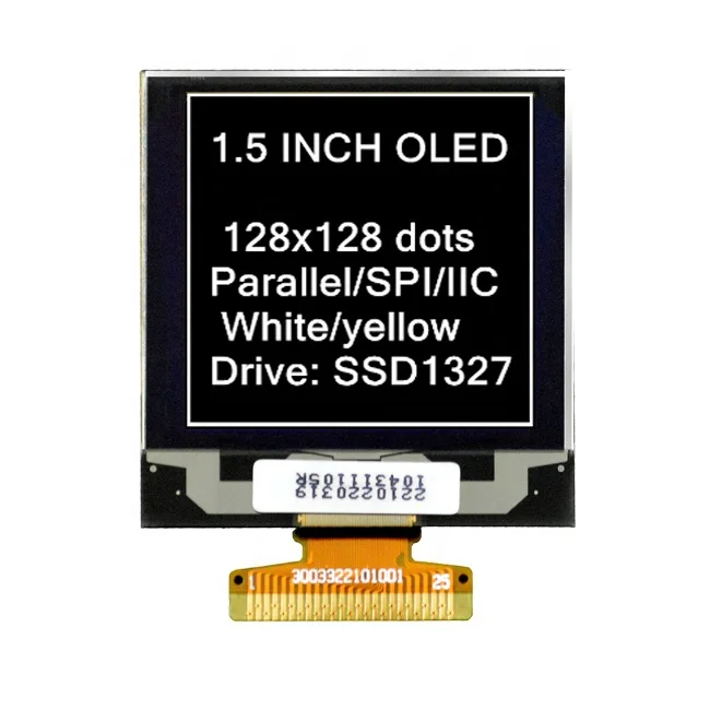 SSD1327 White PMOLED I2C 25Pin 1.5 Inch OLED 1.5' SPI With 128x128