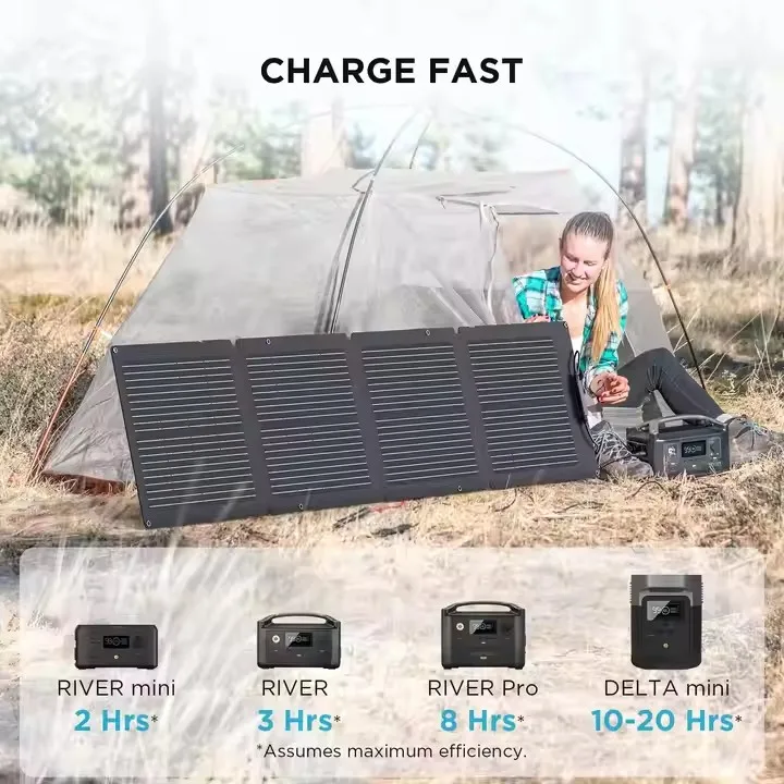 ECOFLOW 256Wh RIVER 2 + 110 Вт солнечная панель LiFePO4 портативная электростанция со складной переносной солнечной панелью