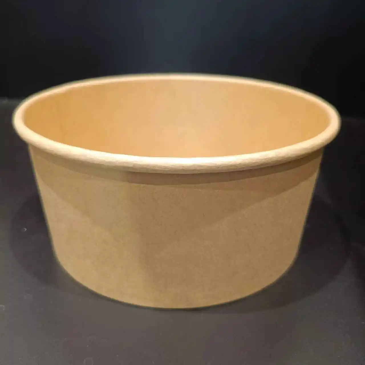 Factory directly selling  Kraft Paper Salad Bowl with PET Lid Custom  Print Paper Kraft ice cream Bowls with Dome Lids