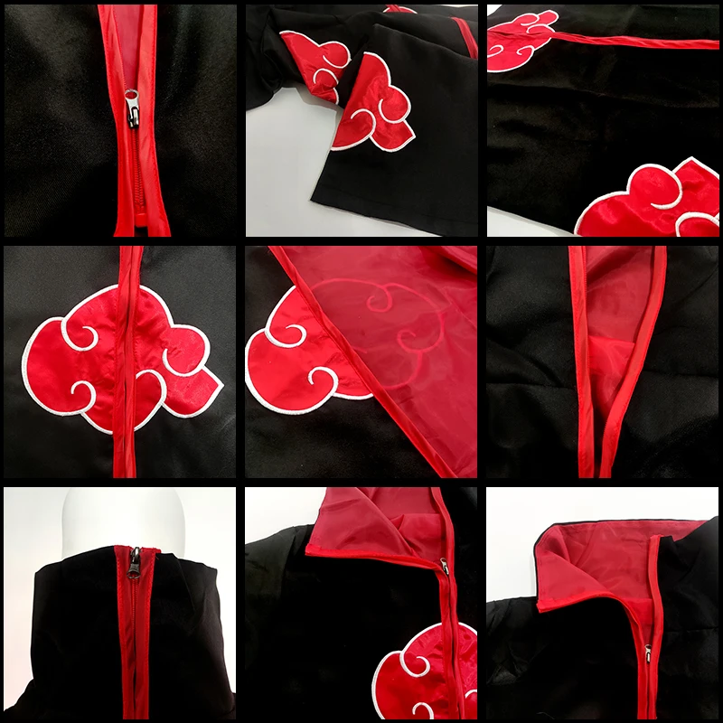 Anime Cosplay Black Jacket Uchiha Itachi Trench Comics Akatsuki Costume Windbreaker Cape Naru to Cloak for Adults