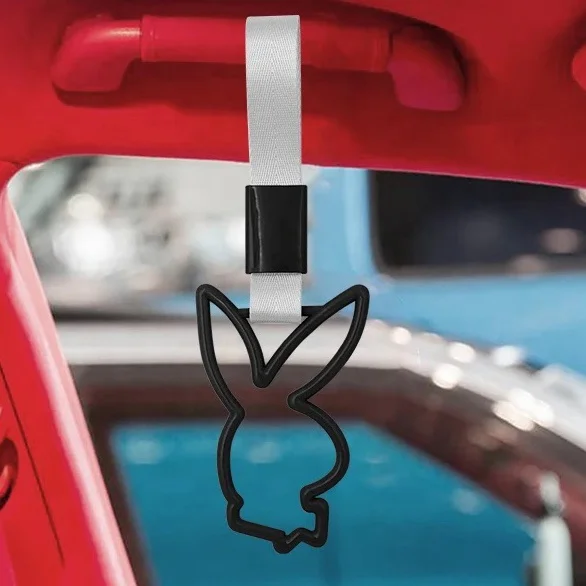 JDMotorsport88 Car Accessories Interior Decoration Rabbit Shape JDM Train Bus Handle Hand Strap Drift Charm Strap Warming Ring