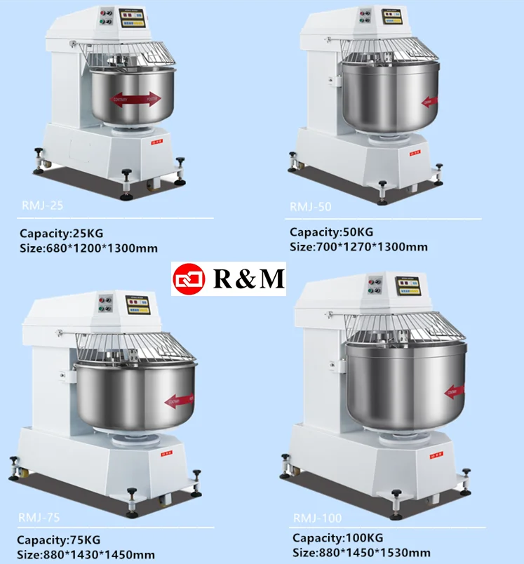 25kg flour bread dough mixer noodle spiral mixer kneading machine kit,25kg mixing capacity flour mixing machine