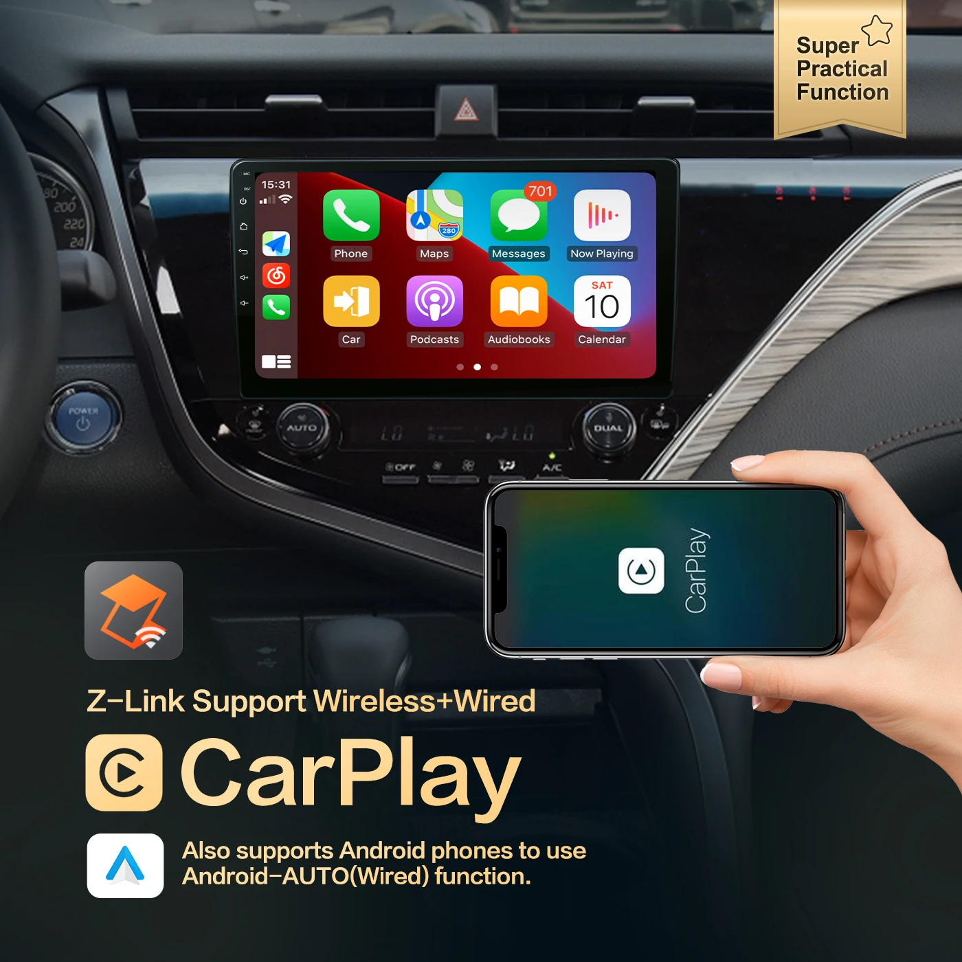  Автомобильный радиоприемник Android 10 0 QLED экран для Toyota Camry 2018-2019 авто стерео Мультимедийный видеоплеер навигация GPS Carplay No