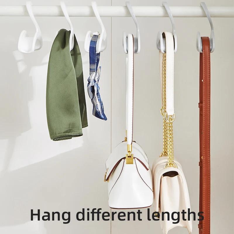 Reusable Portable Hanging Rack Multi-purposes Home Closet Stackable Plastic Tie Scarf Handbag Purse Storage Hanger