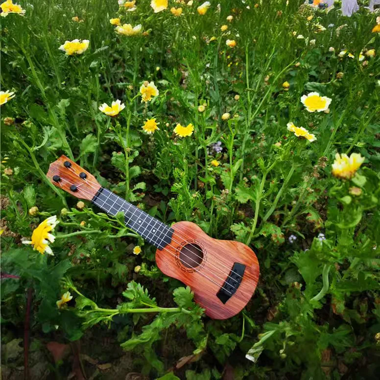 Hot Sale 38cm Musical Instruments Plastic Ukulele Small Guitar Music Toy for Kids