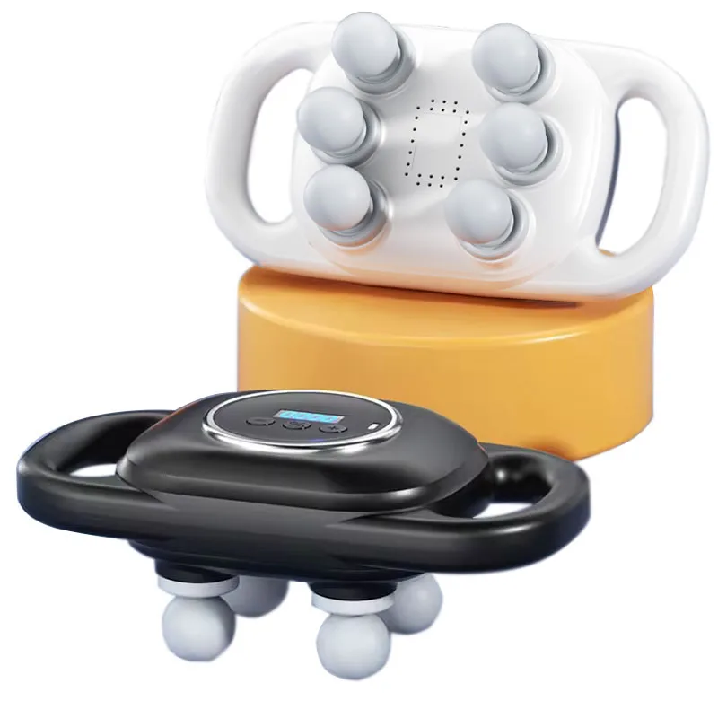 Fascial Gun Massager Machine Electric Big Heated 4 four 6  Head Body Deep Tissue Vibration Smart Muscle Portable Massage Gun