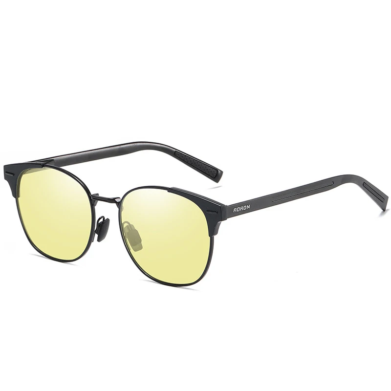 High quality fashion polarized photochromic UV400 night vision alloy aluminum magnesium sunglasses for man