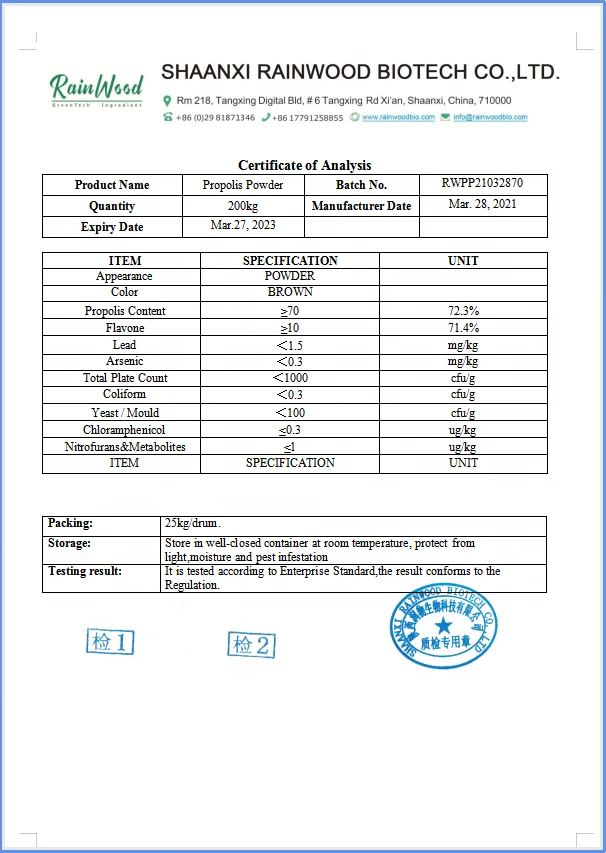 Natural Bee Propolis Extract Powder 30% 70% Bee Propolis Powder