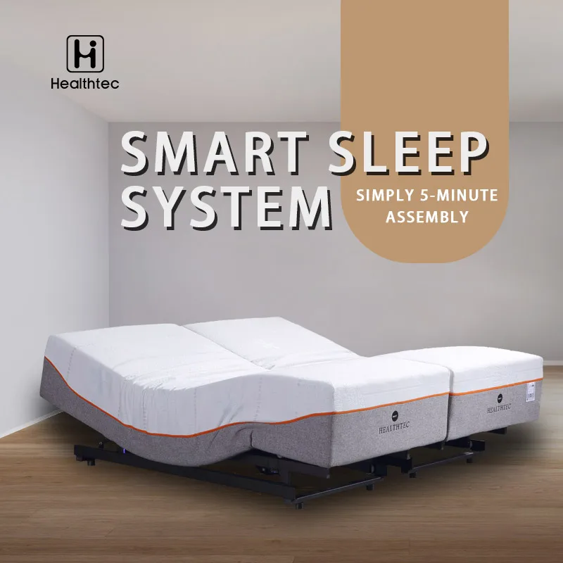 Superior Foldable Split King Bed Adjustable Bed Frame with Head Tilt, Massage, Zero Gravity, Dual USB Charger