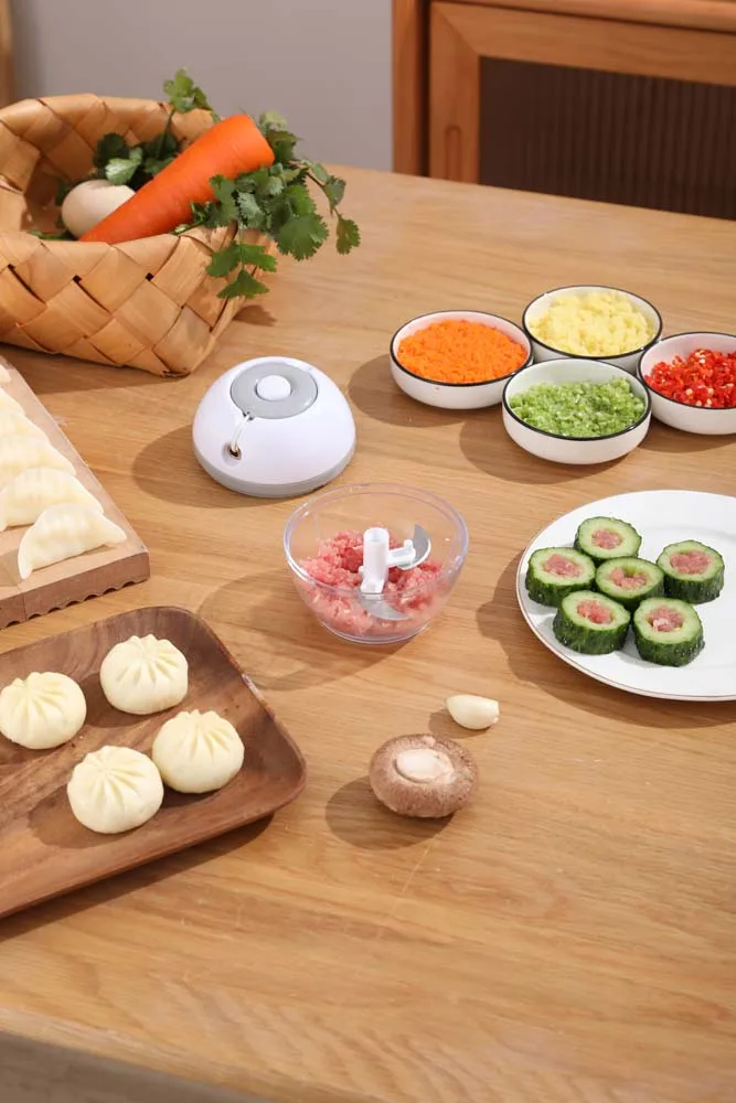 Fruit vegetable tools manual pepper pullcord chopper mini food cutter garlic chopper vegetable pull onion chopper